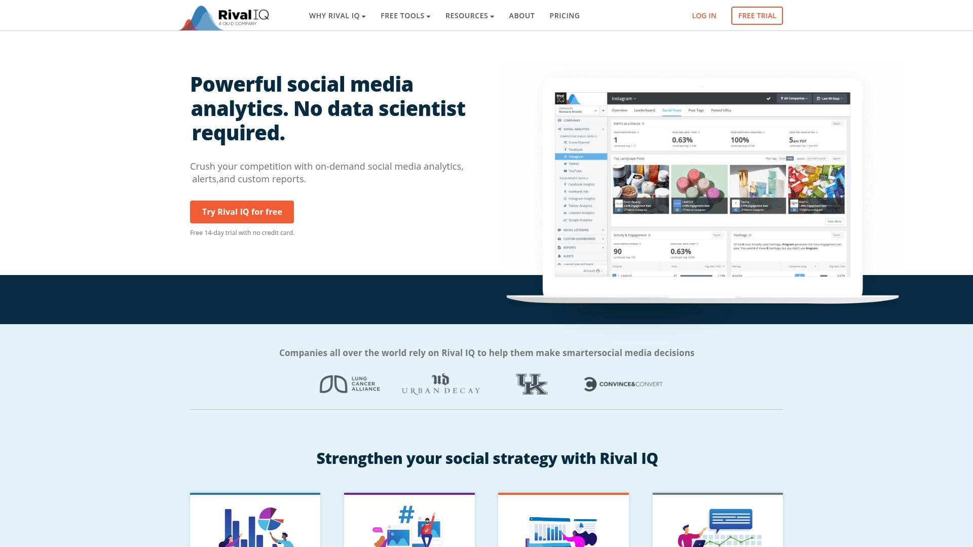 Rival IQ competitive analysis dashboard