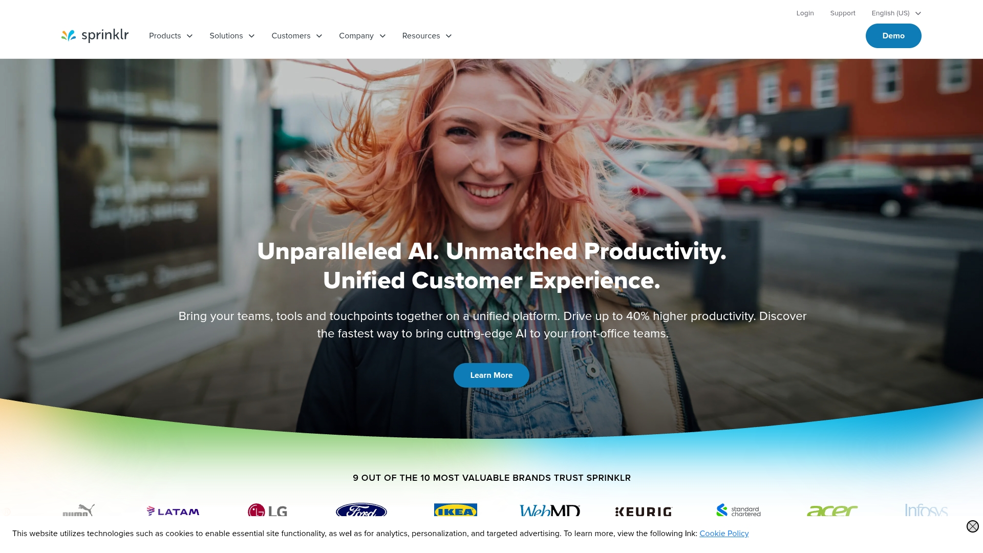 Sprinklr Unified-CXM platform dashboard