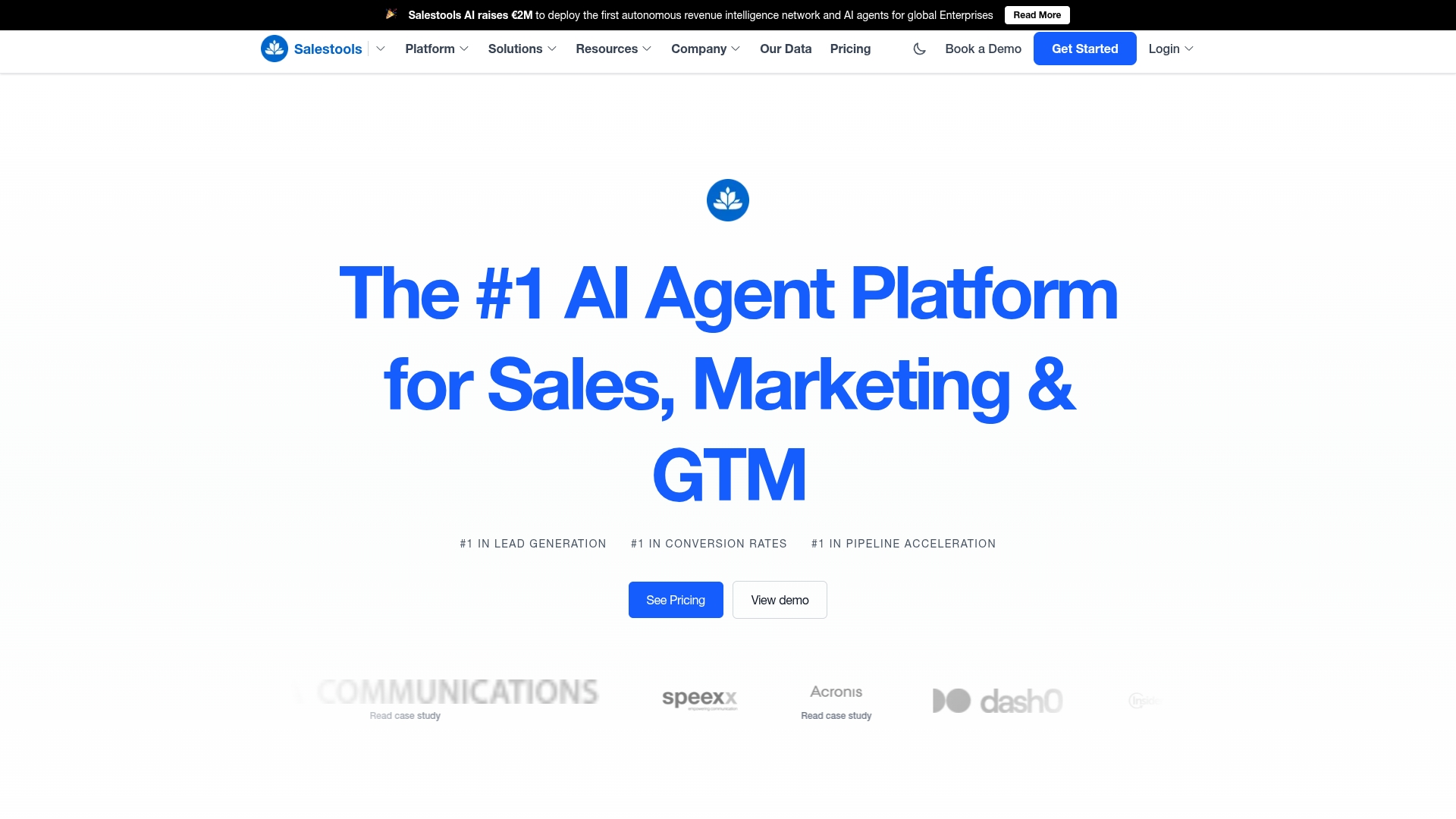 Salestools AI PLATFORM SHOWCASING AI SALES AGENT WORKFLOW