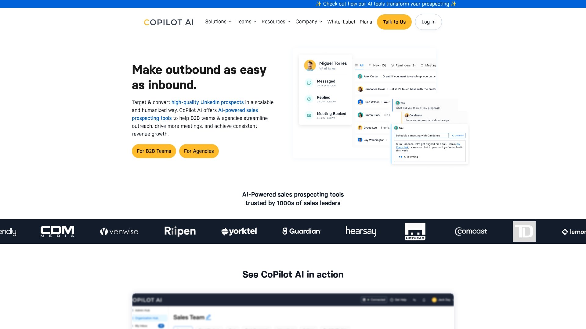 CoPilot AI AI-assisted prospecting dashboard