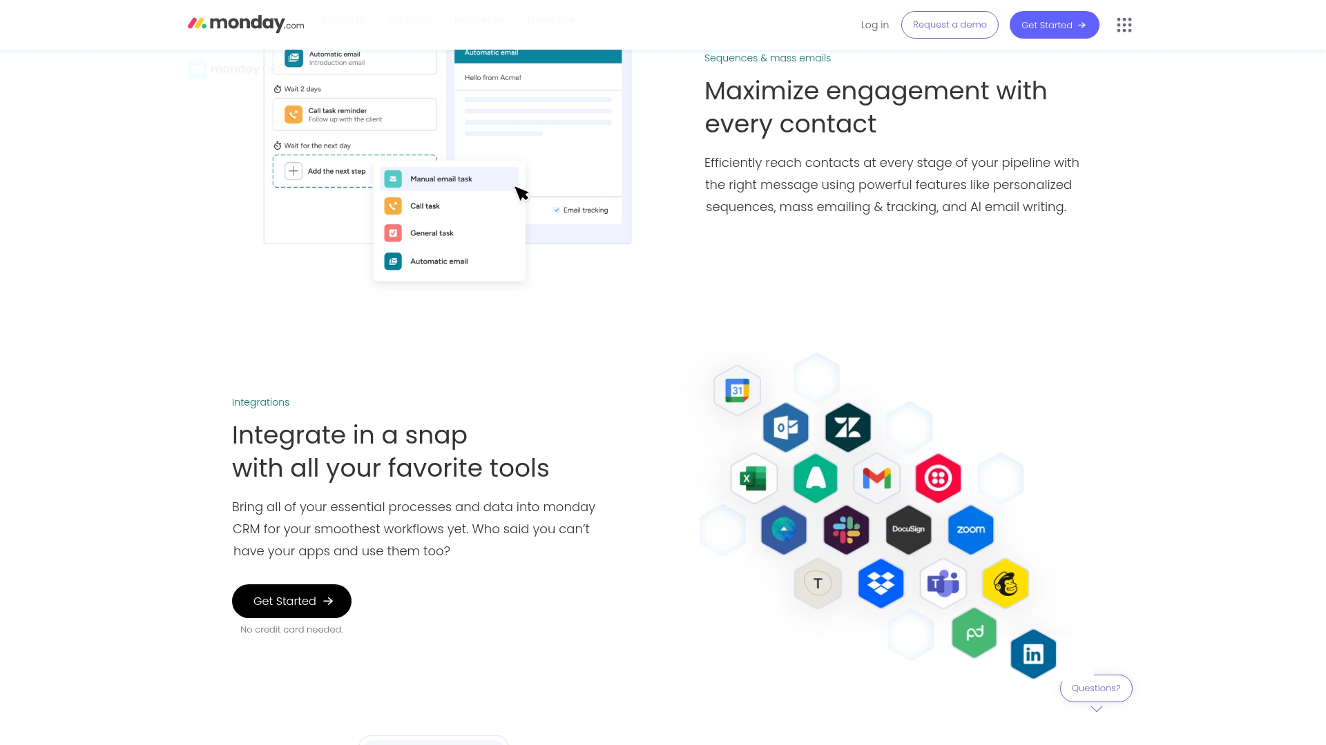 monday CRM screenshot
