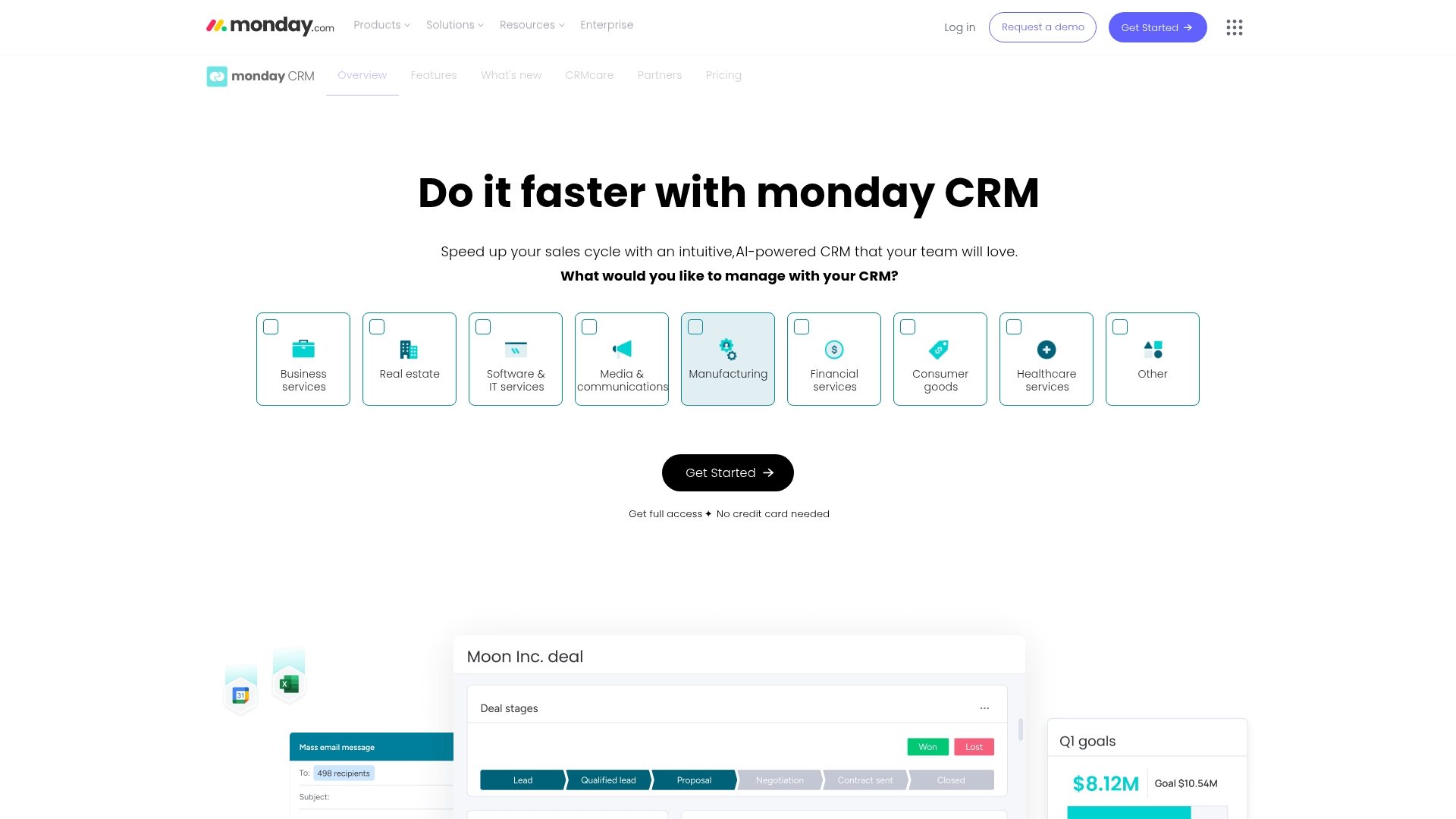 monday CRM screenshot
