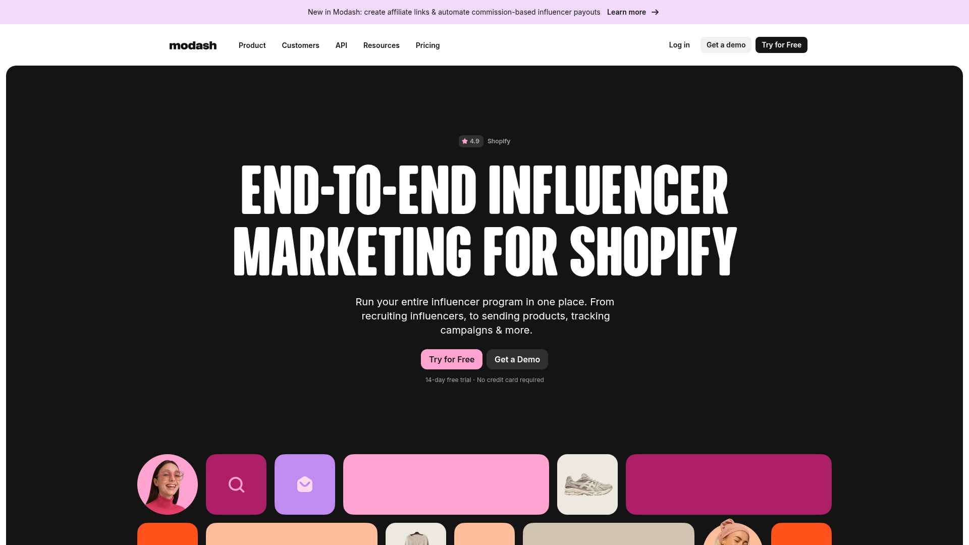 Modash influencer discovery interface