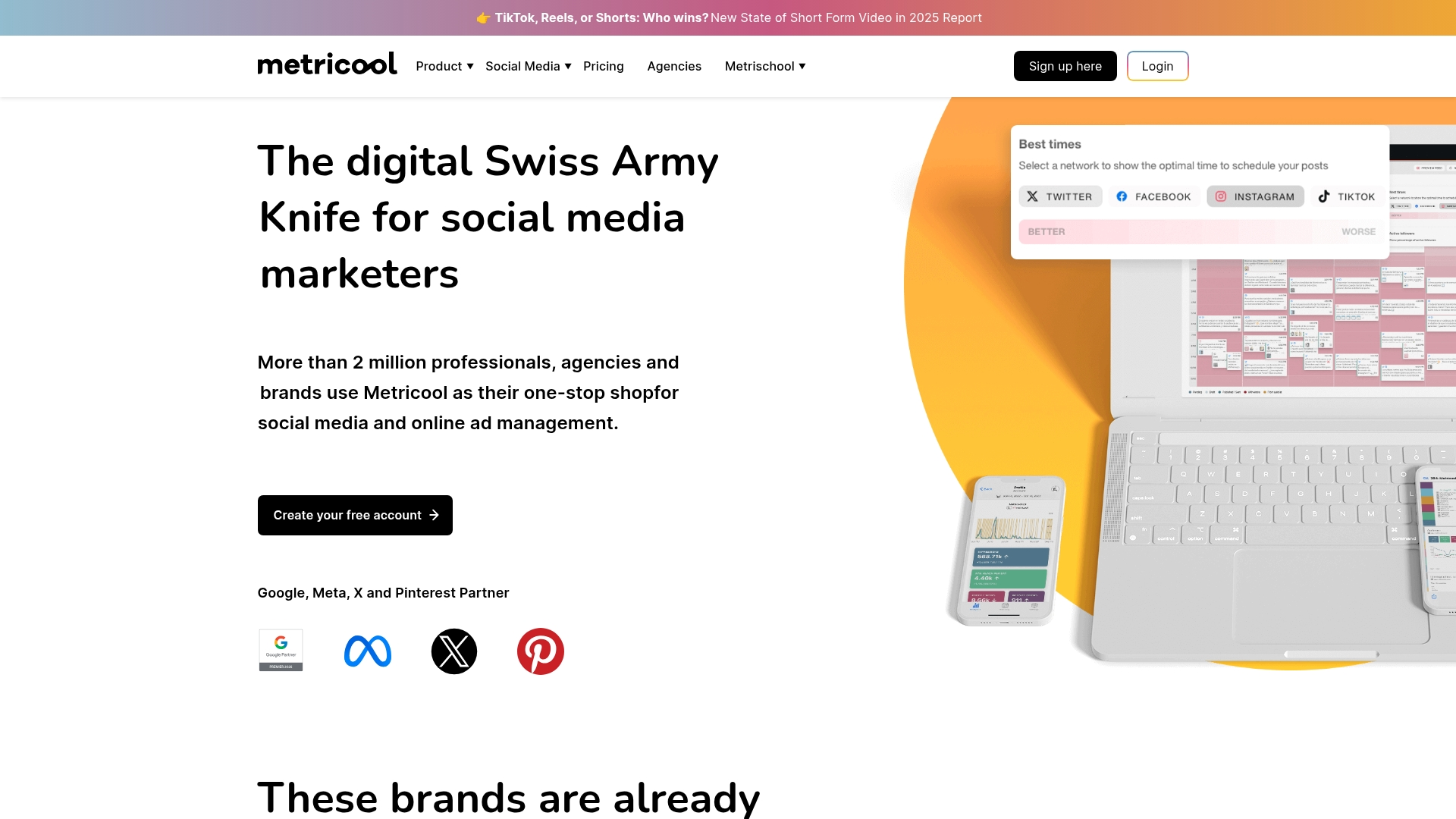 Metricool Unified analytics dashboard
