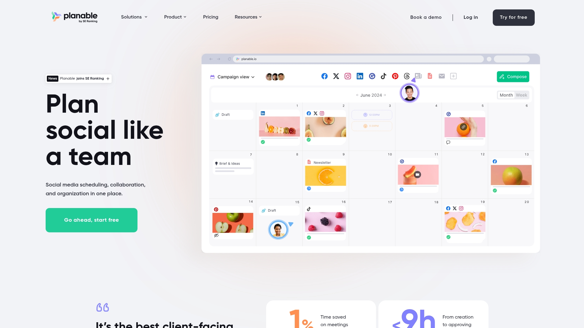Planable Content collaboration and approval view