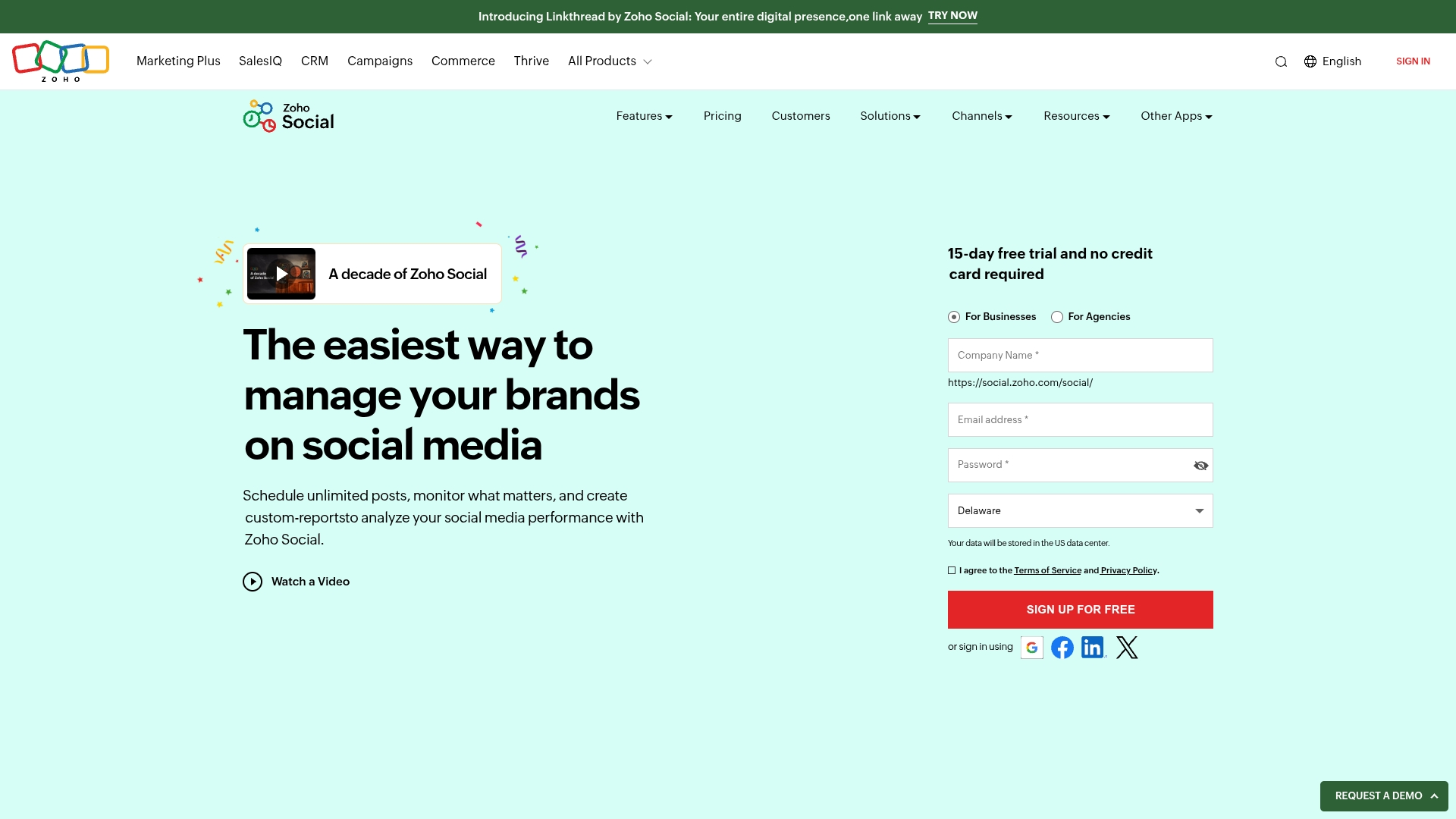 Zoho Social CRM Integration Dashboard