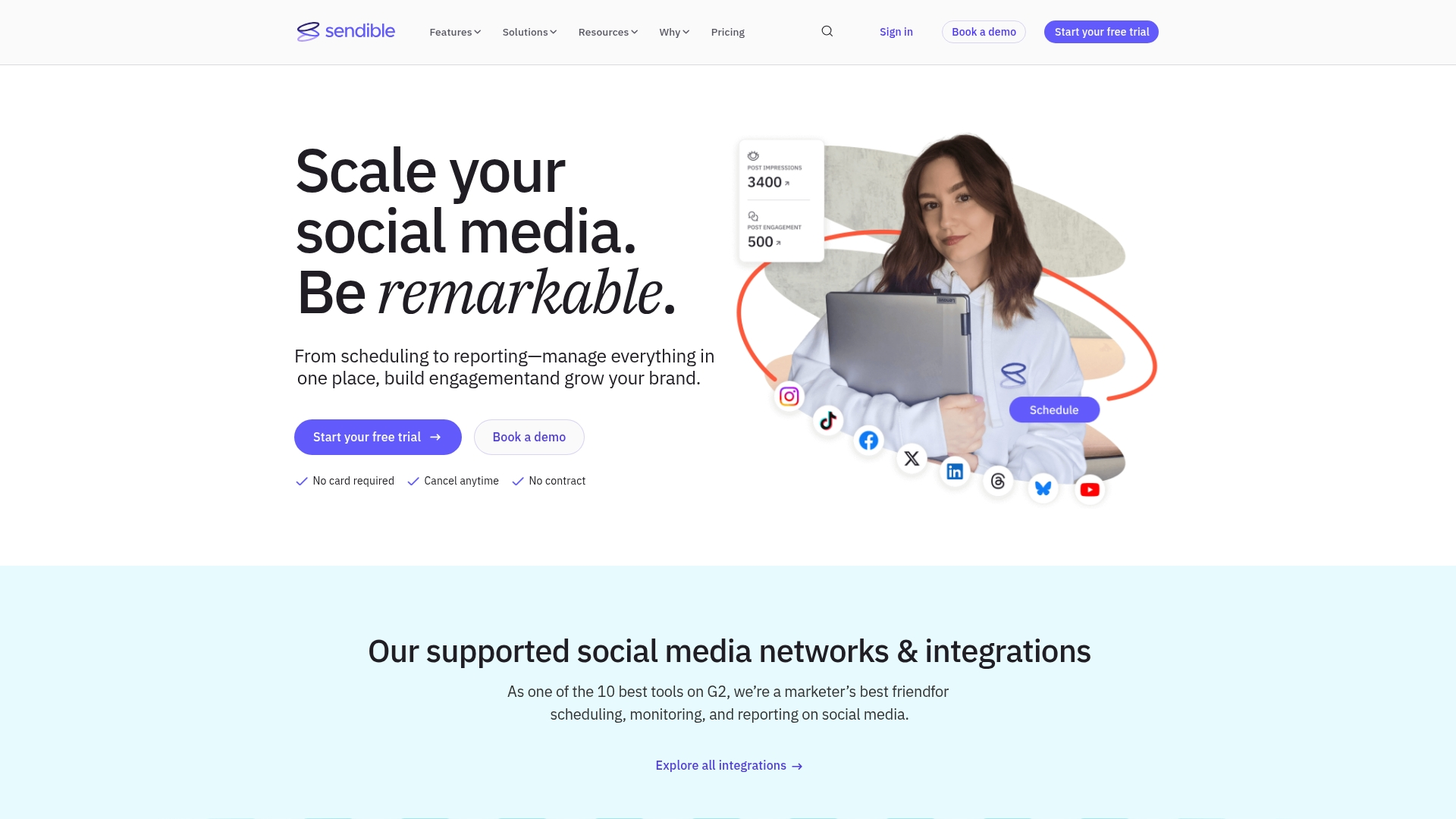 Sendible dashboard showing client management