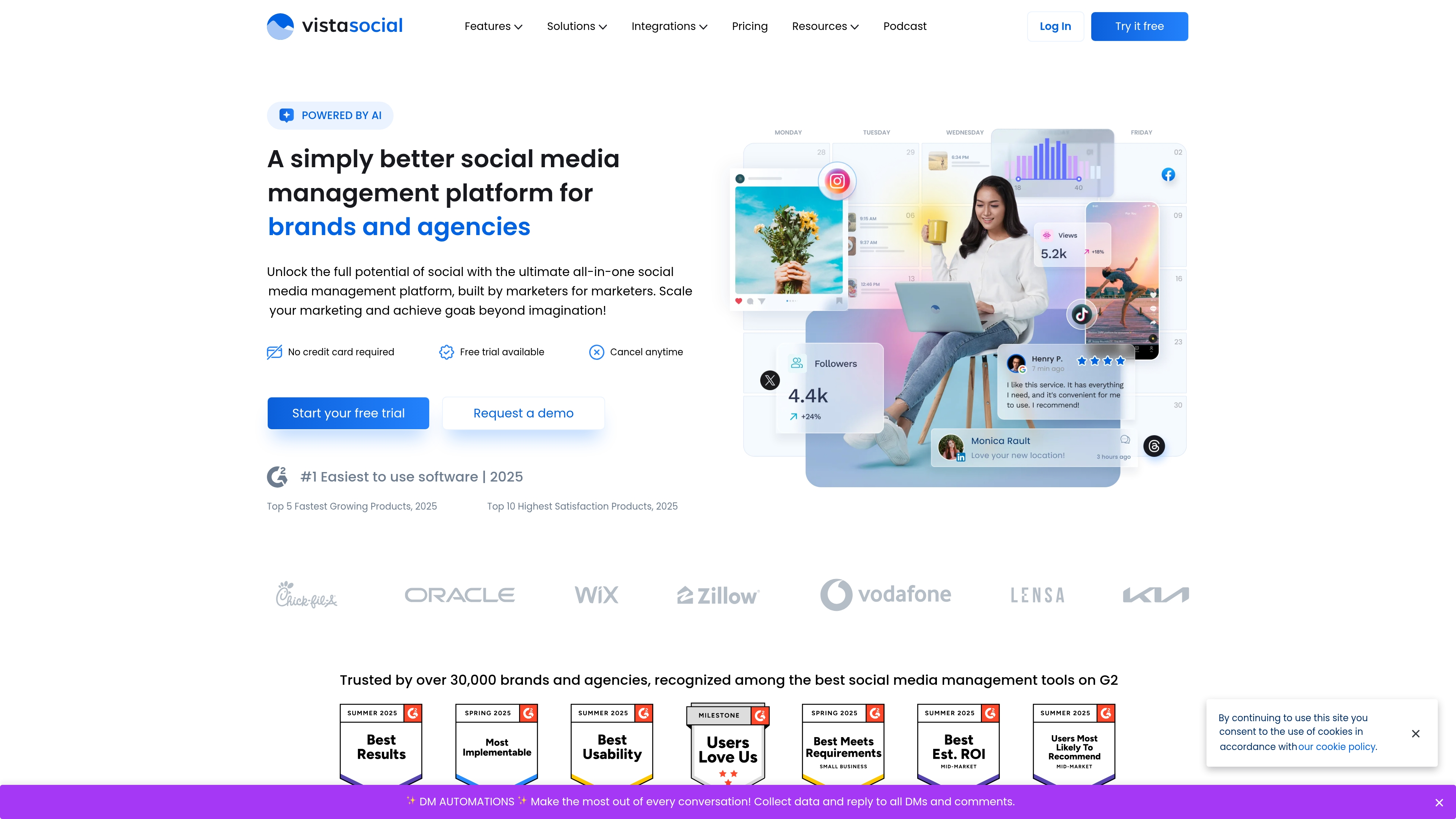 Vista Social TikTok and Reels scheduling interface