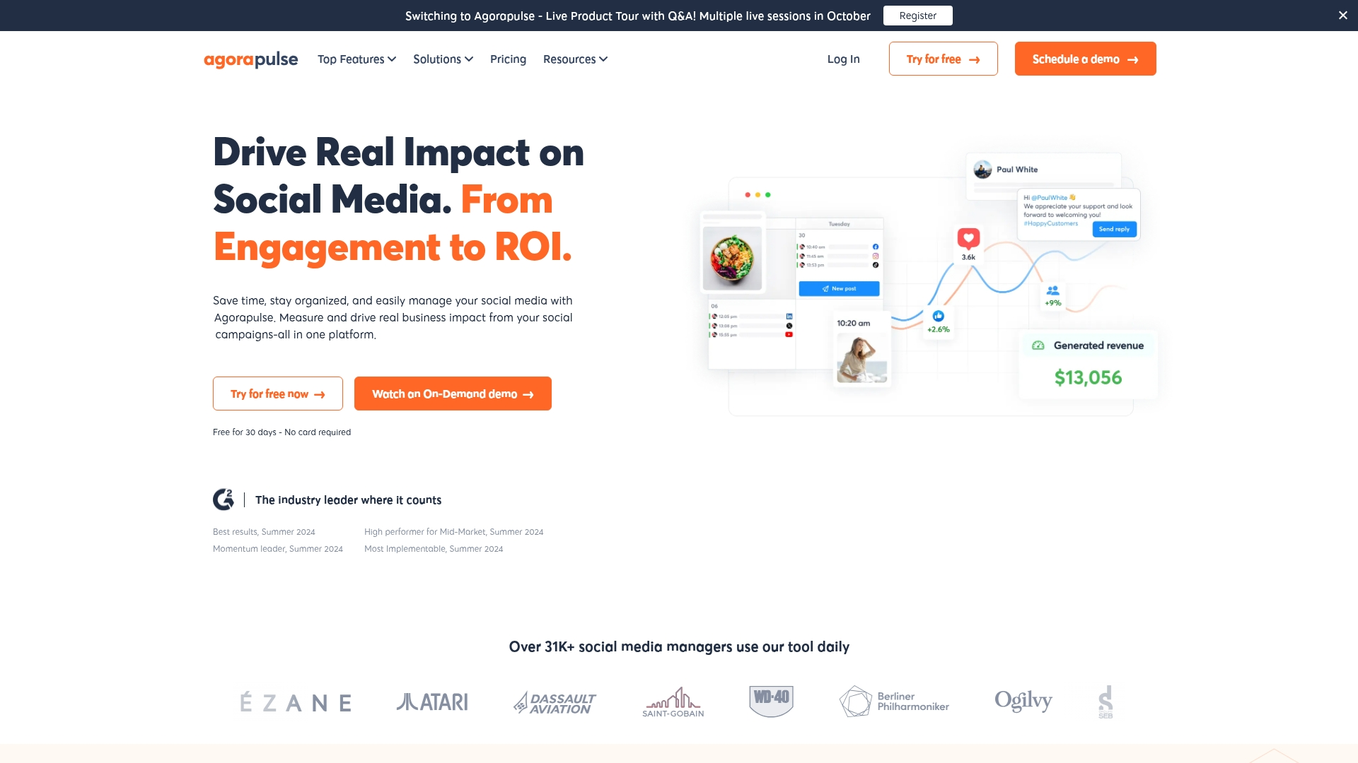 AGORAPULSE SOCIAL ROI DASHBOARD