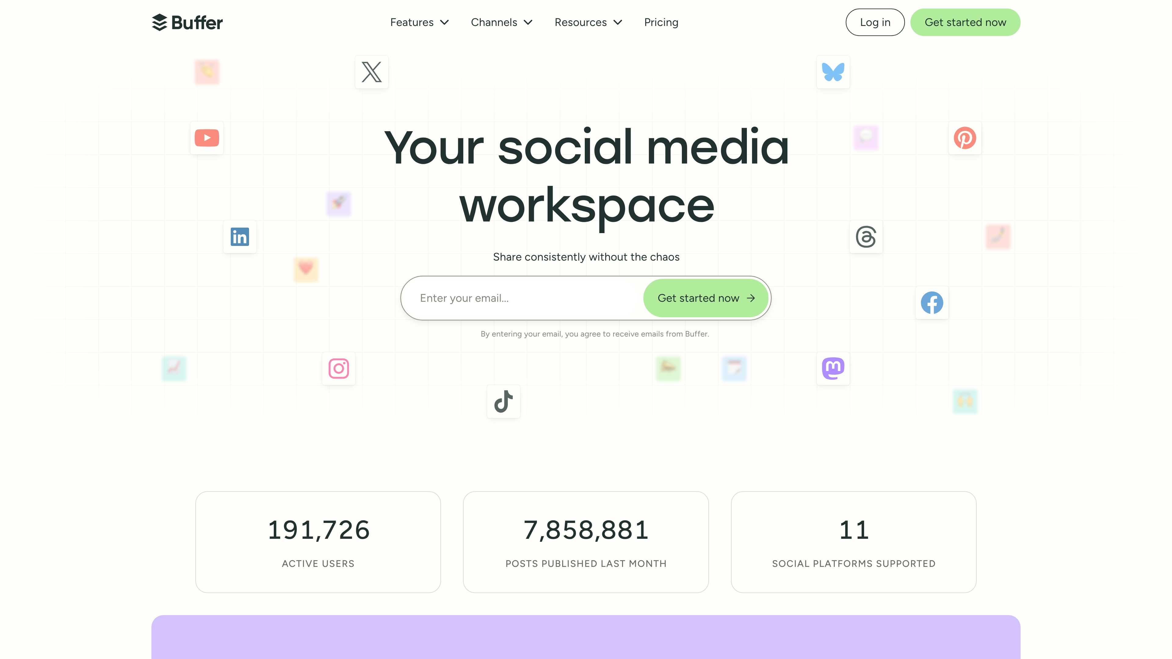 Buffer Visual calendar interface