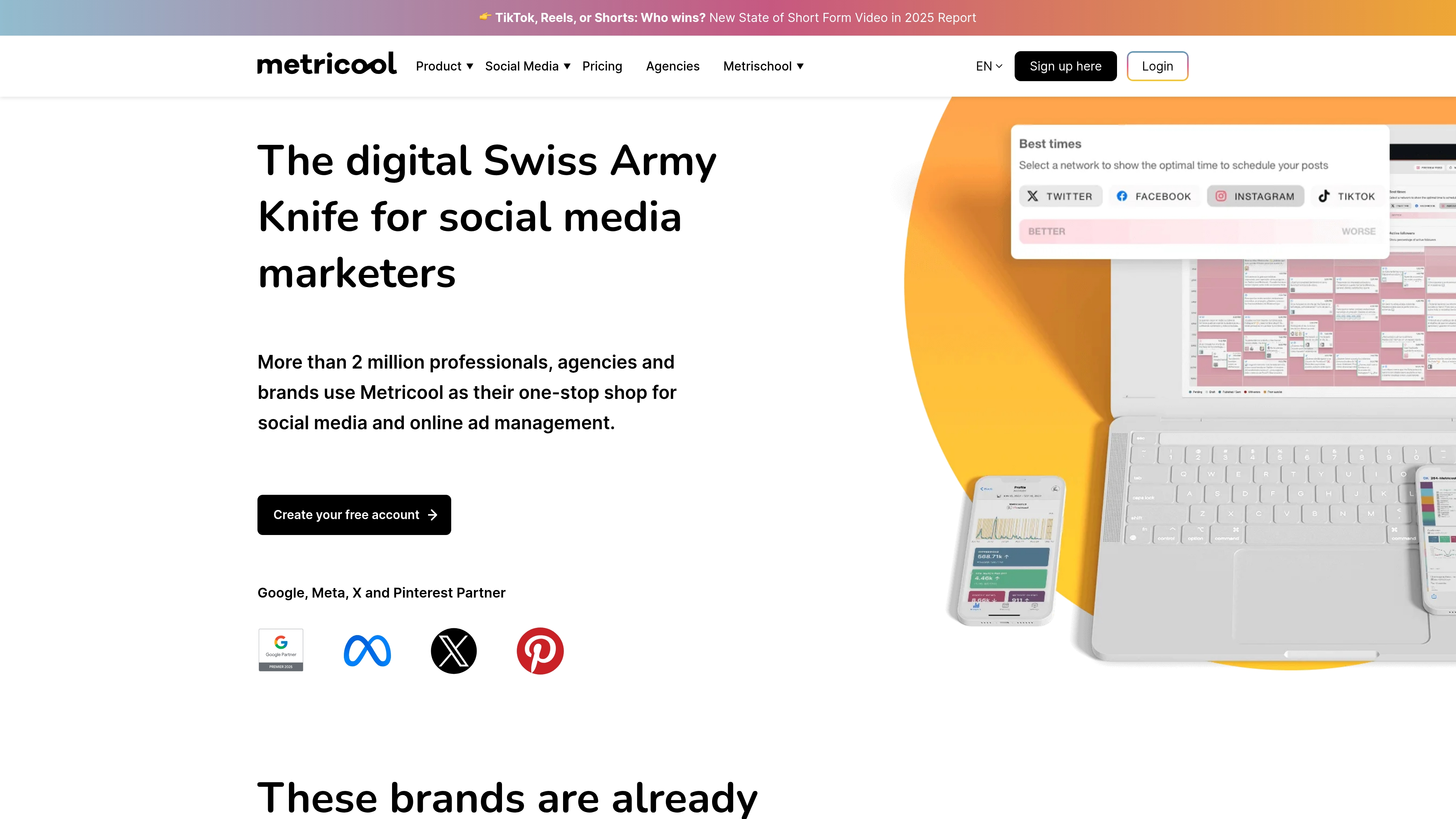 Metricool Unified analytics dashboard
