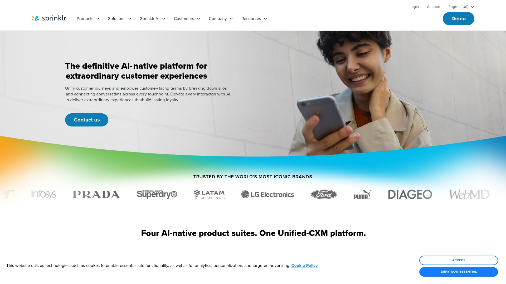 Sprinklr Unified-CXM platform dashboard