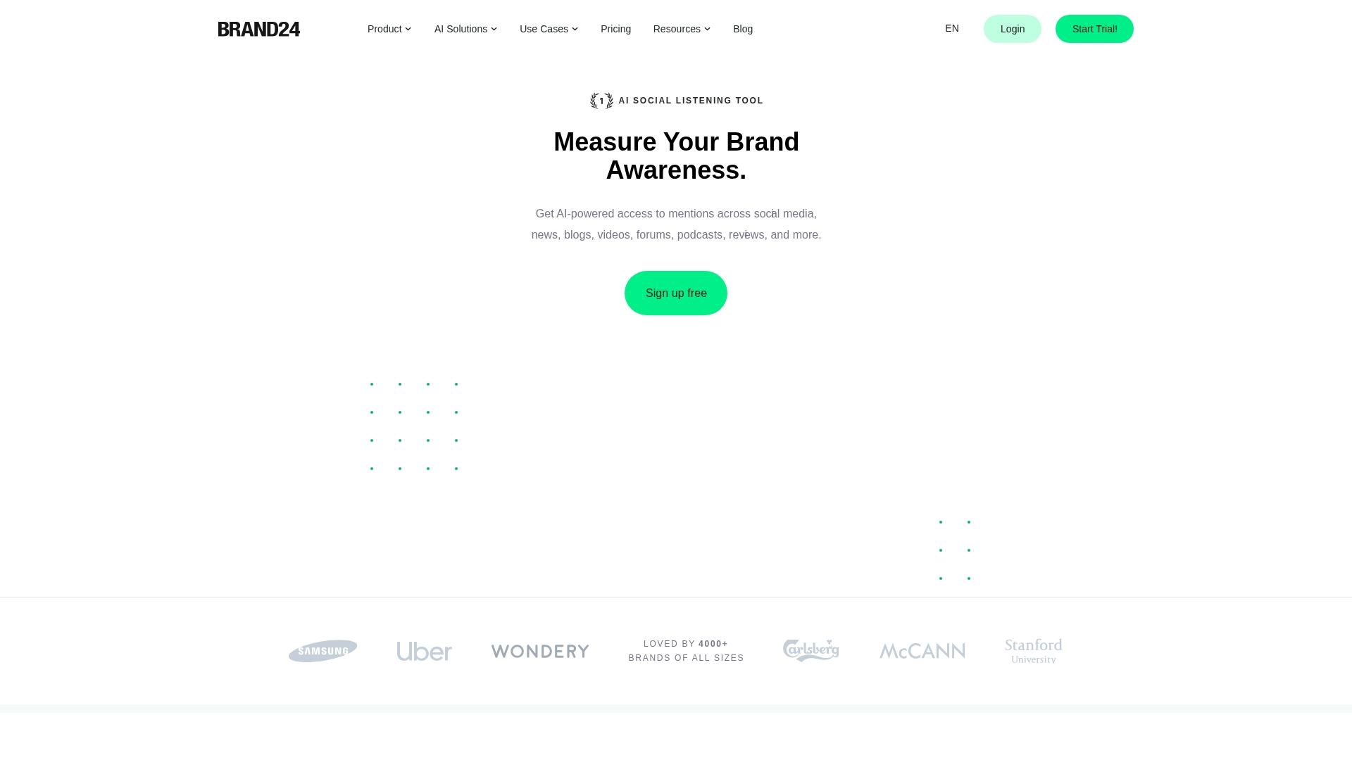 Brand24 media monitoring dashboard showing real-time mentions