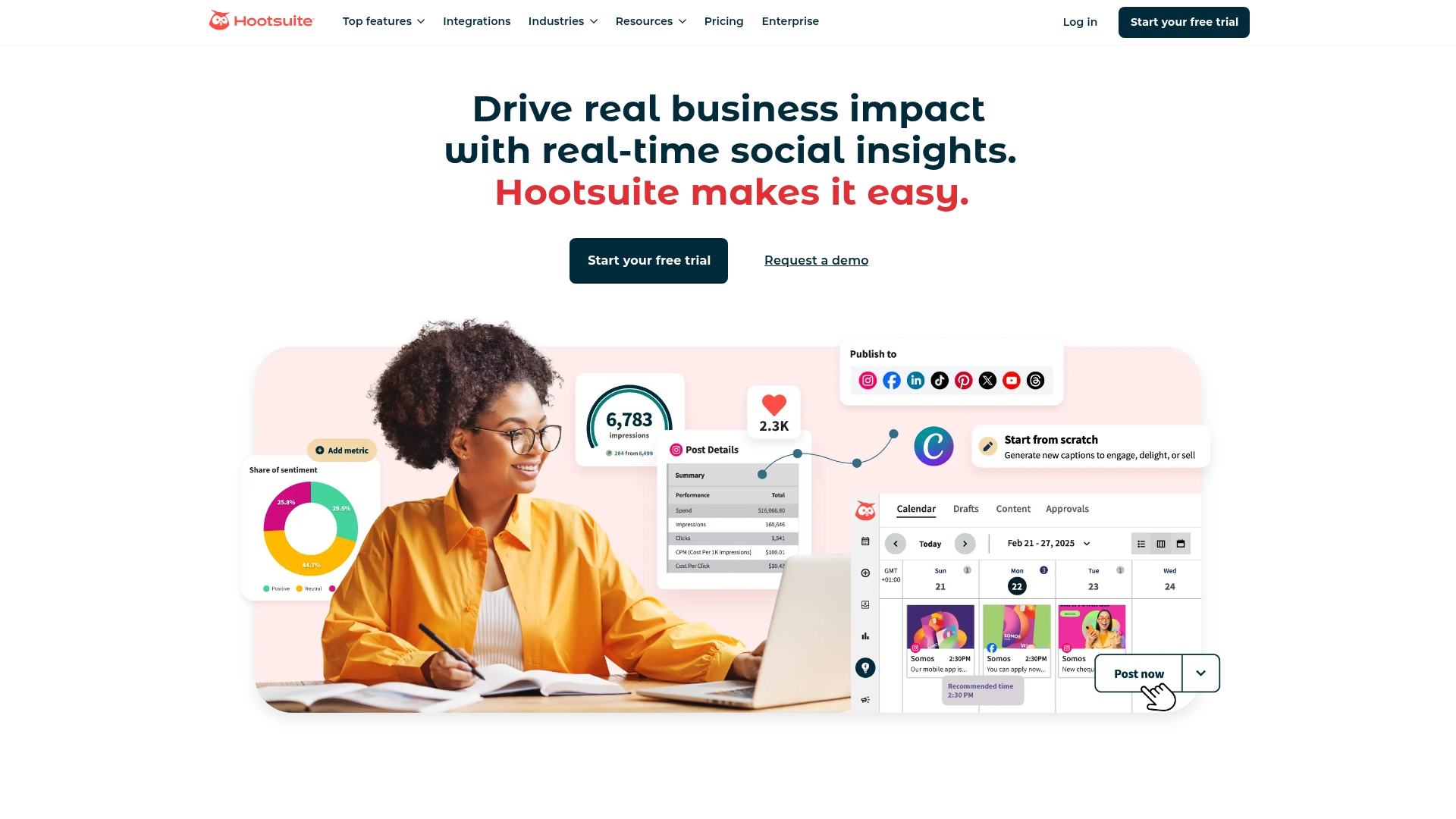 Hootsuite STREAMS DASHBOARD SHOWING REAL-TIME MONITORING