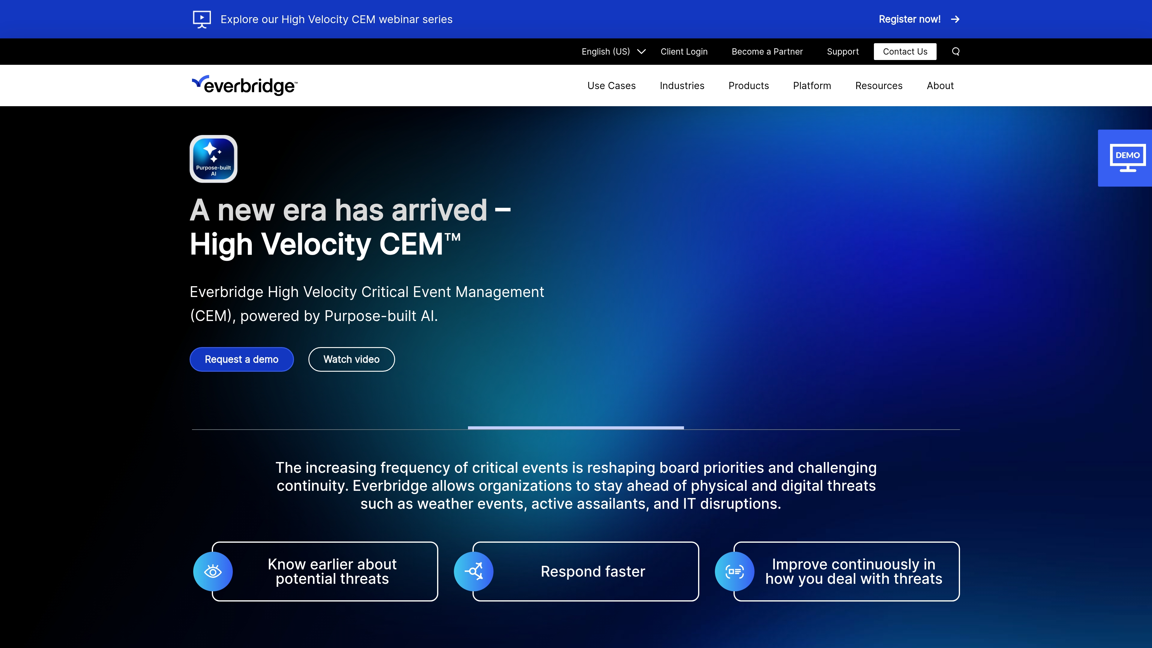 Everbridge Mass notification dashboard