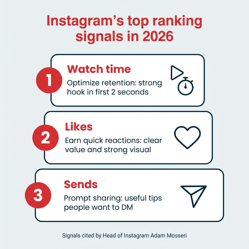 Instagram's top ranking signals in 2026