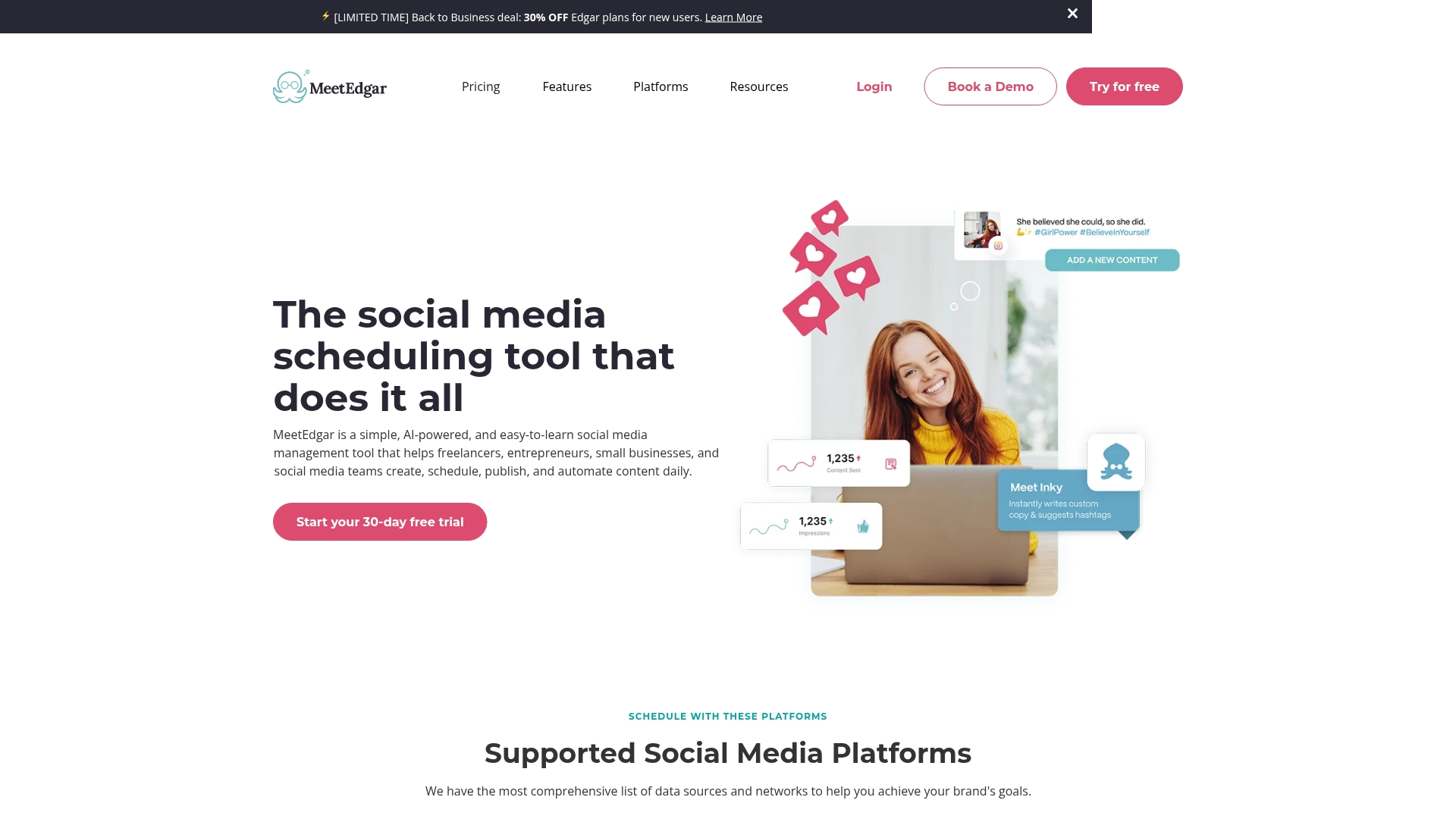 MeetEdgar content library and automation schedule