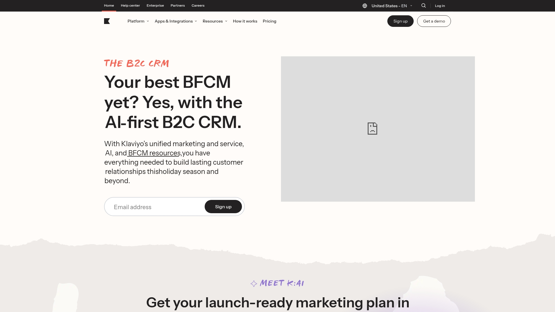 Screenshot of Klaviyo