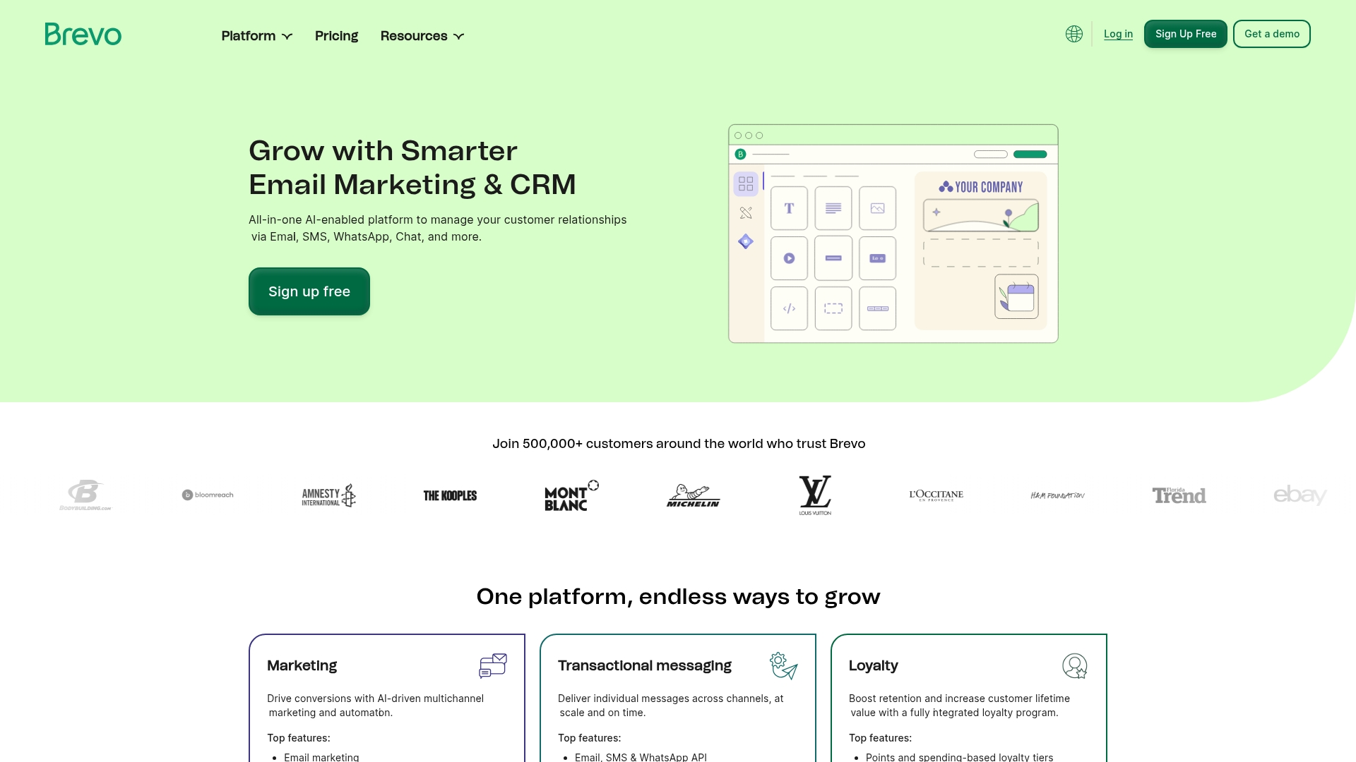 Screenshot of Brevo platform
