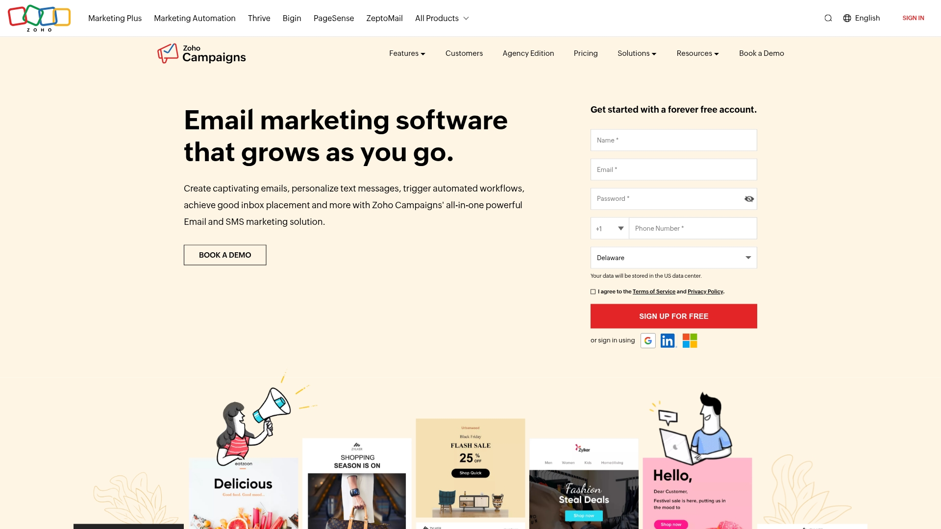 Screenshot of Zoho Campaigns