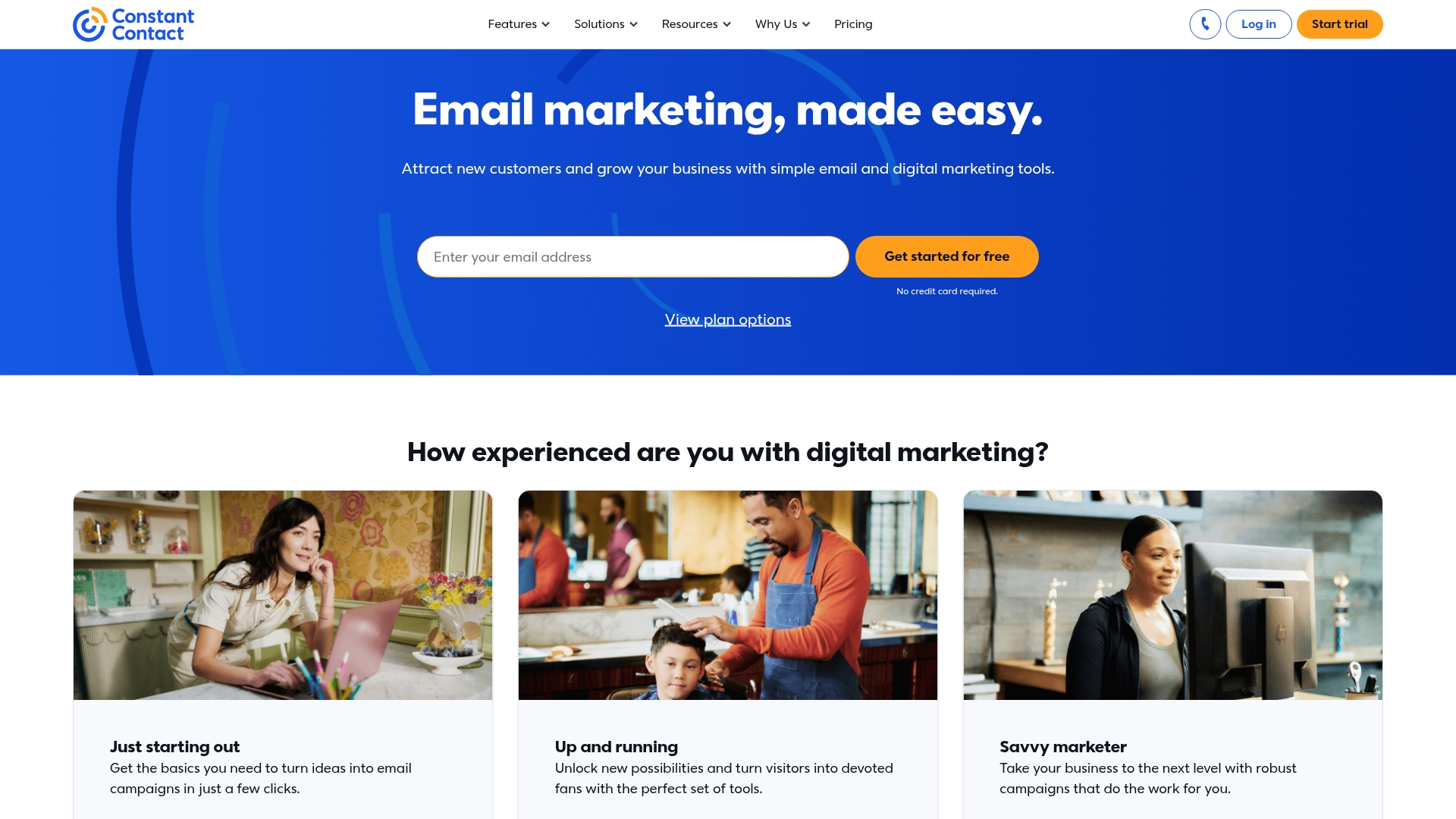 Screenshot of Constant Contact