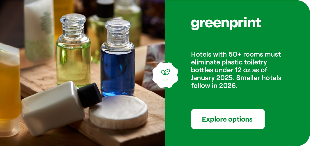 New York hotel miniature plastic bottle ban requires properties with 50 or more rooms to switch to bulk dispensers by January 2025