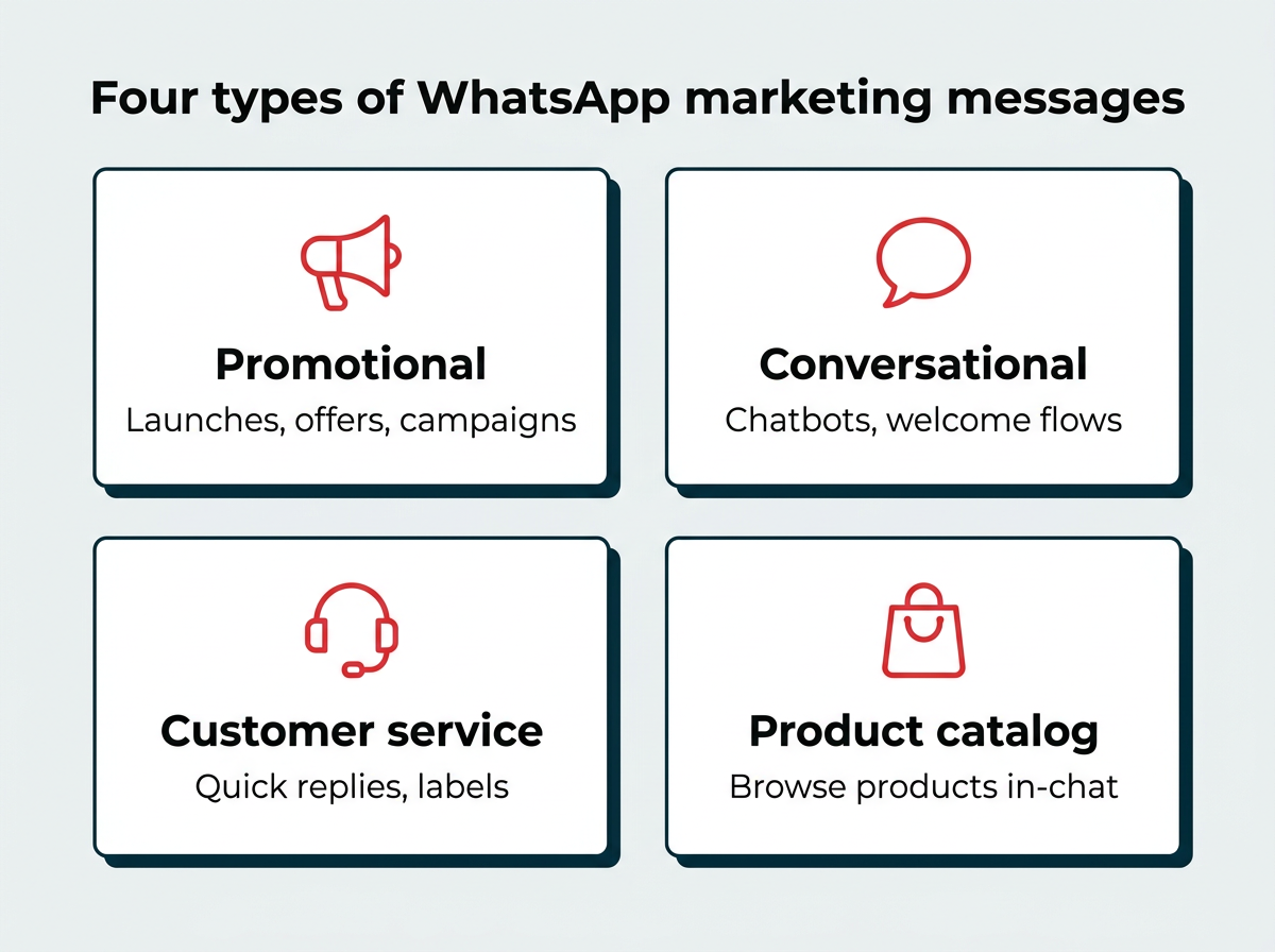 Four types of WhatsApp marketing messages