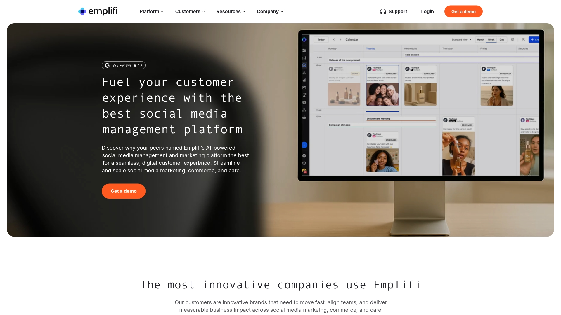 Emplifi's unified social management dashboard