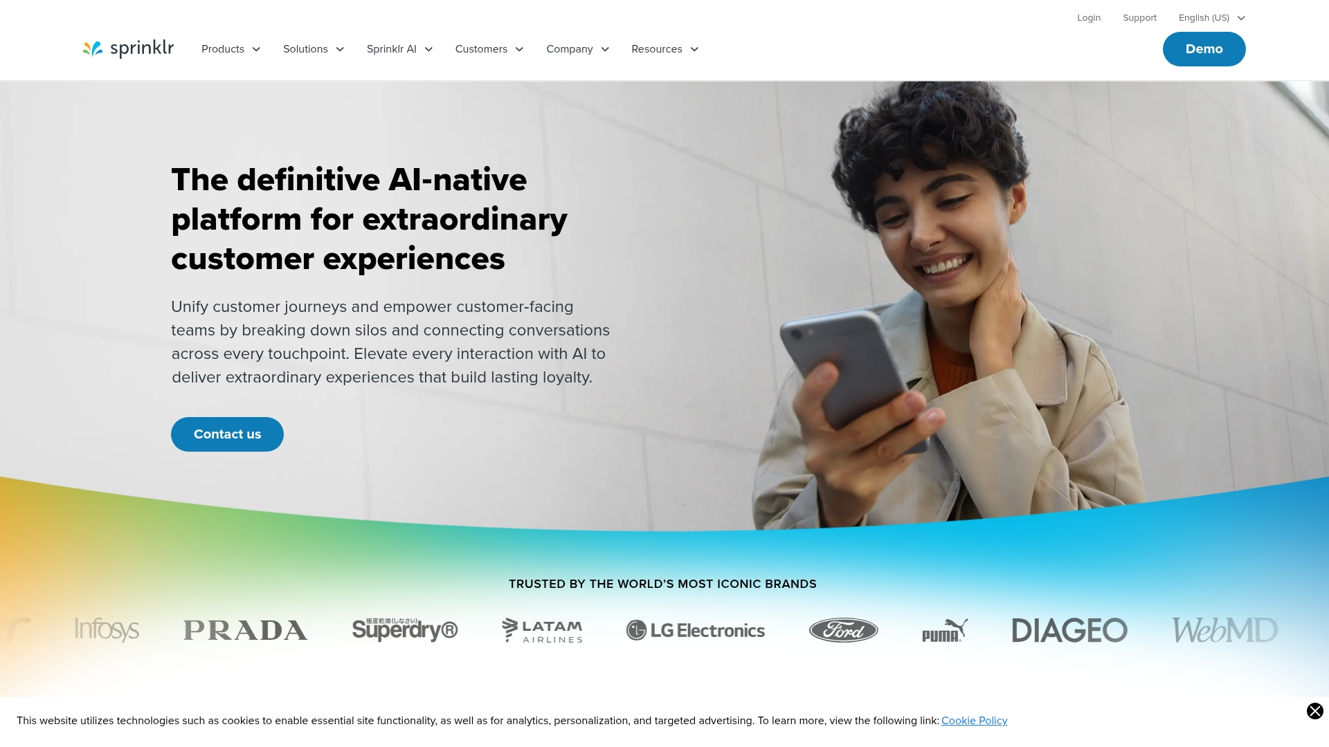 Sprinklr Unified CXM dashboard