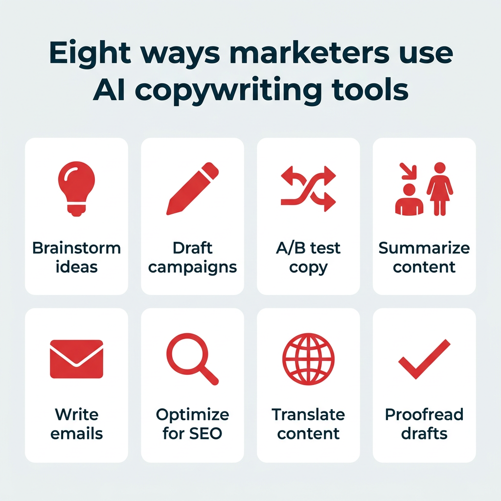 Eight ways marketers use AI copywriting tools Eight ways marketers use AI copywriting tools