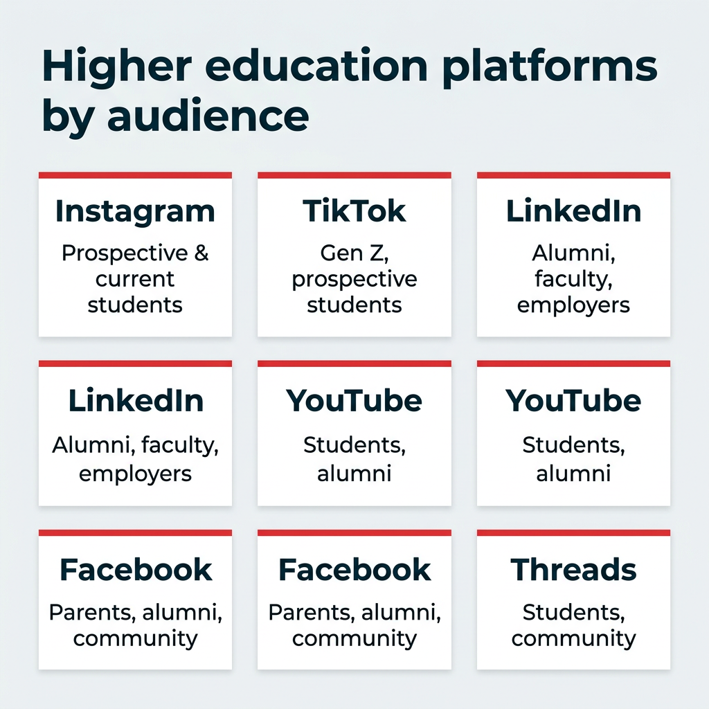 Higher education platforms by audience Higher education platforms by audience