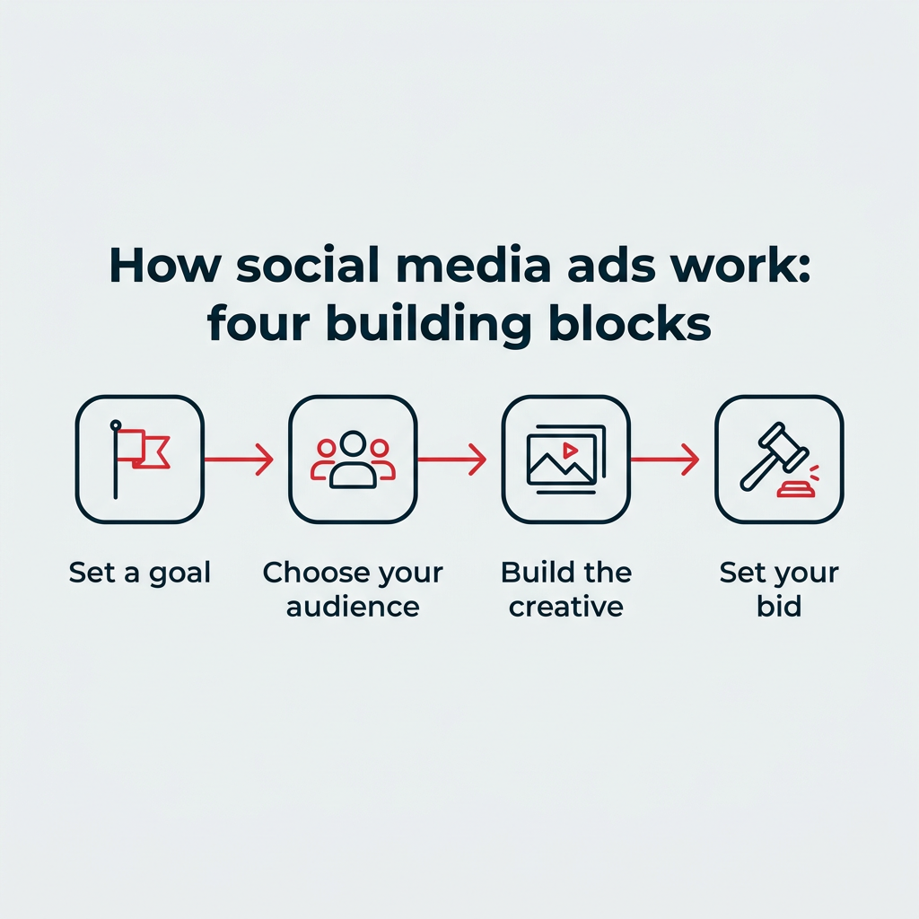 How social media ads work: four building blocks