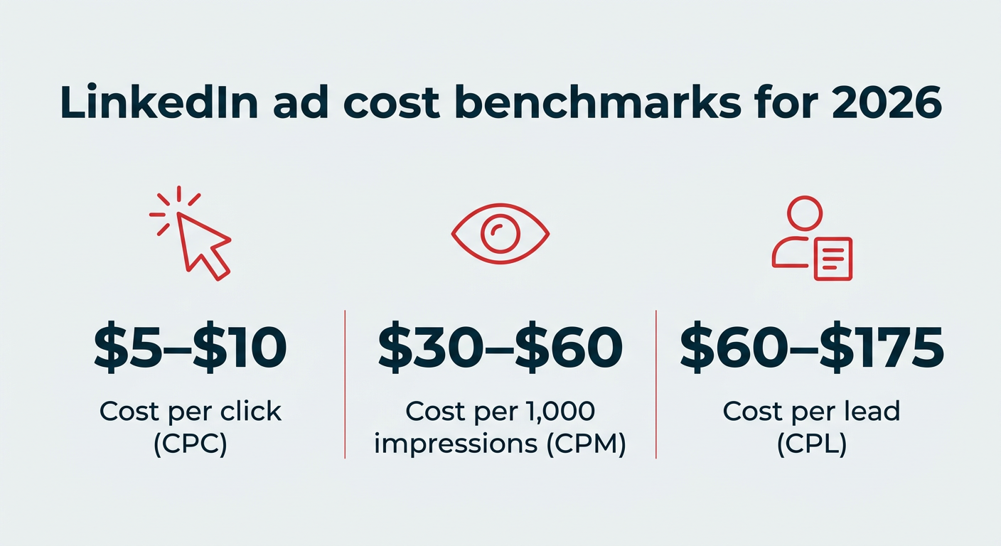 LinkedIn ad cost benchmarks for 2026