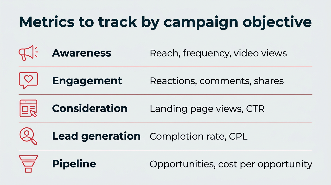 Metrics to track by campaign objective