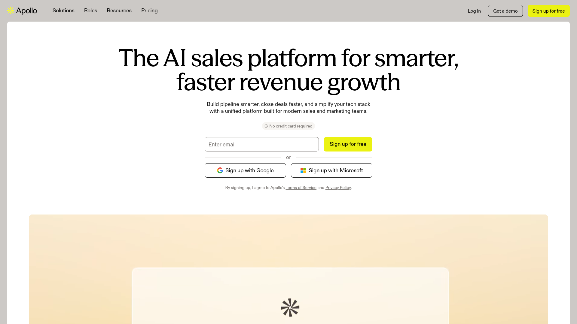 Apollo.io homepage