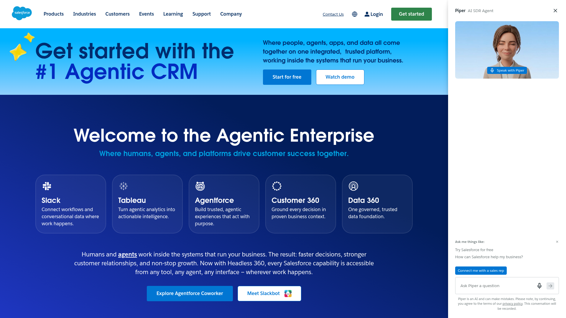 Salesforce homepage