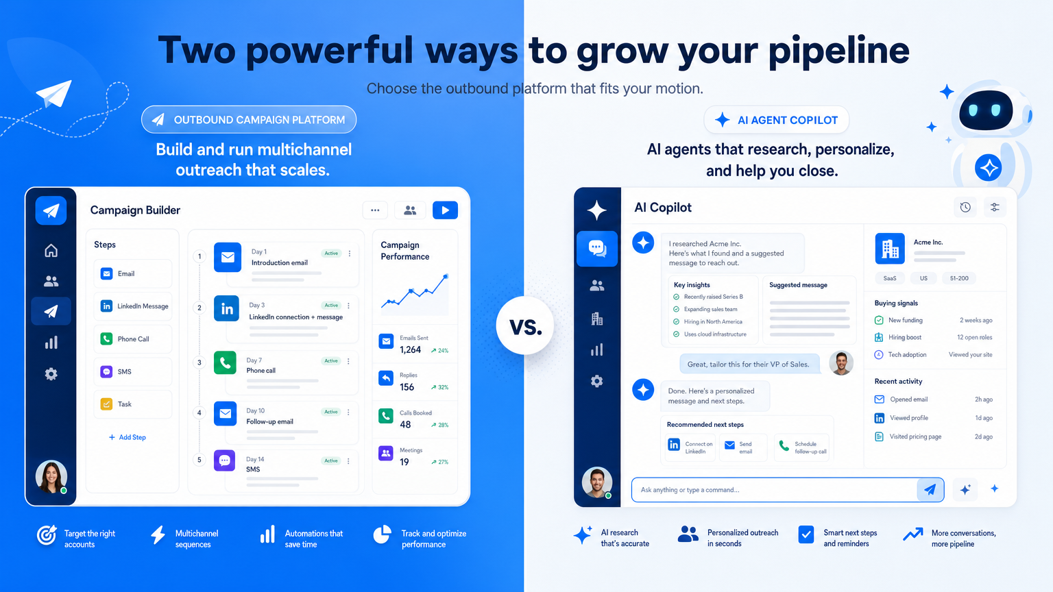 lemlist vs Amplemarket outbound platform comparison dashboard