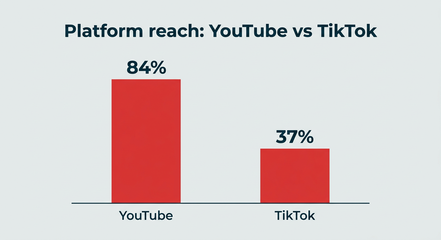 Platform reach: YouTube vs TikTok