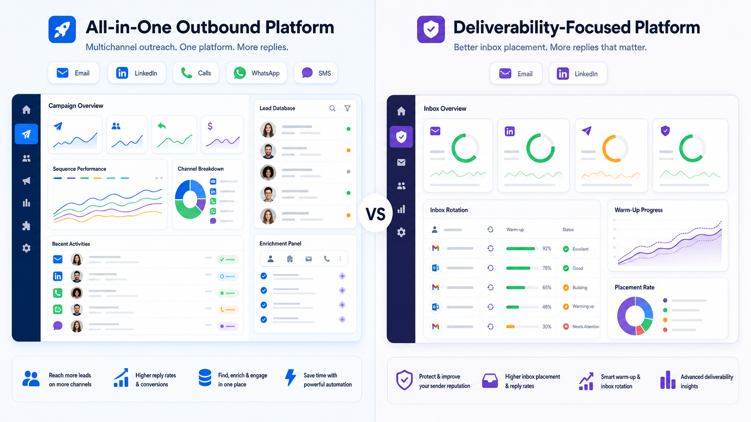 lemlist vs QuickMail cold outreach platform comparison 2026