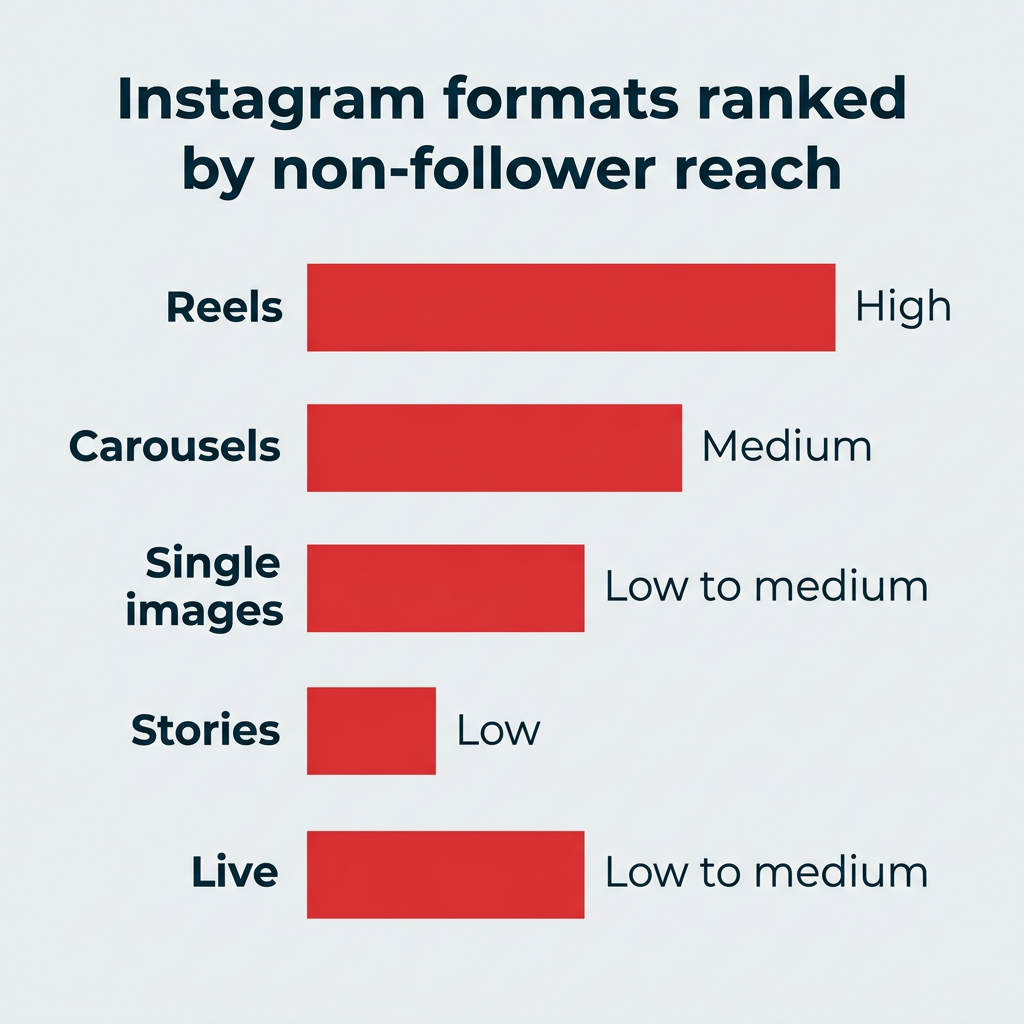 Instagram formats ranked by non-follower reach