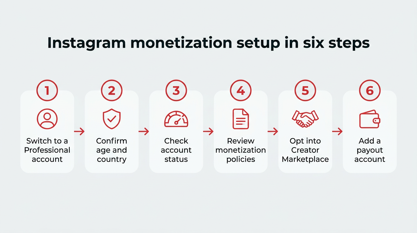 Instagram monetization setup in six steps