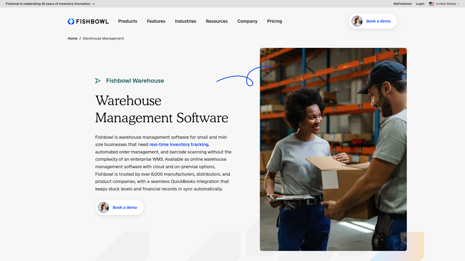 Fishbowl warehouse management software dashboard