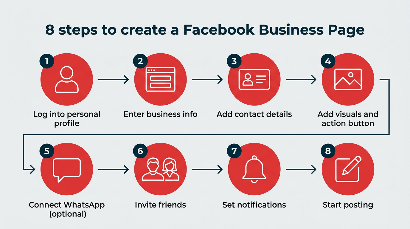 8 steps to create a Facebook Business Page