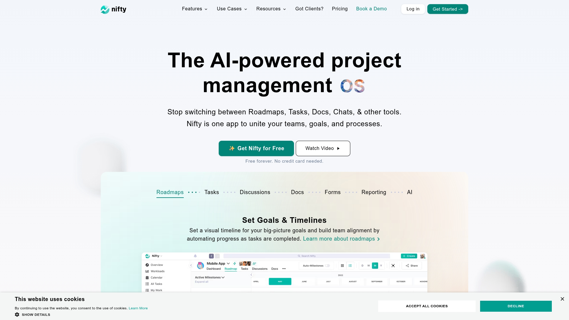 Screenshot of Nifty interface