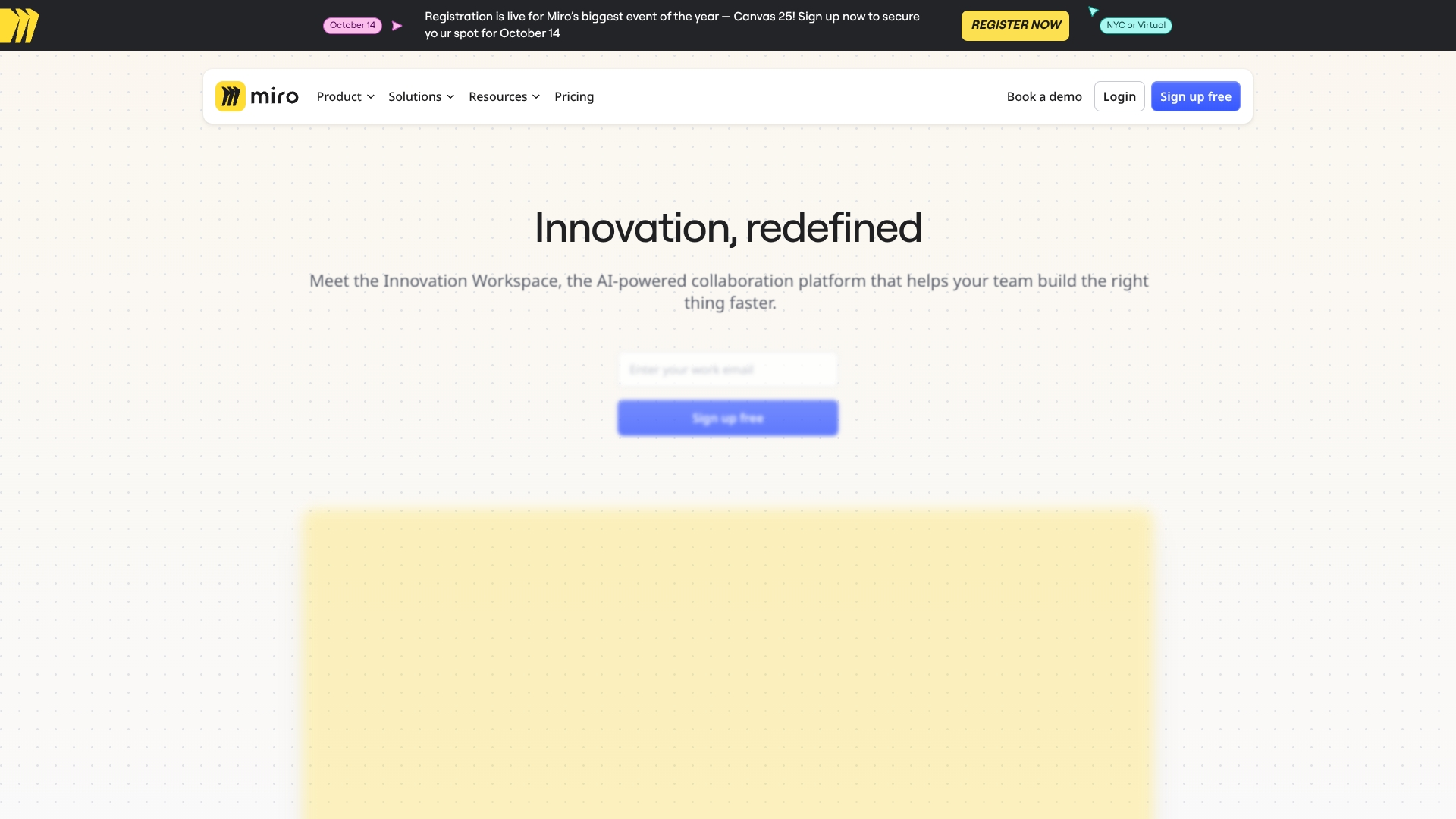 Screenshot of Miro interface