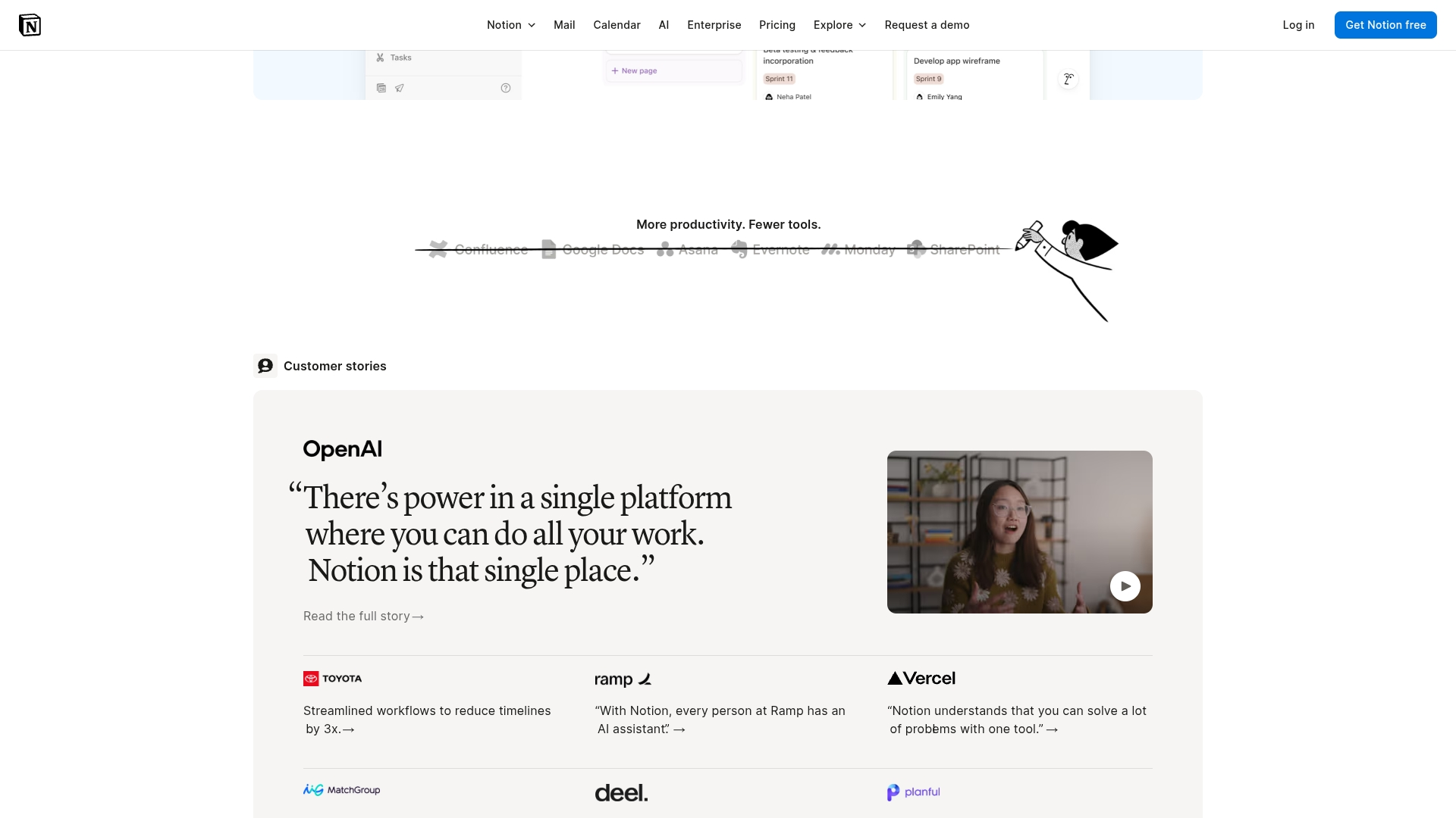 Screenshot of Notion interface