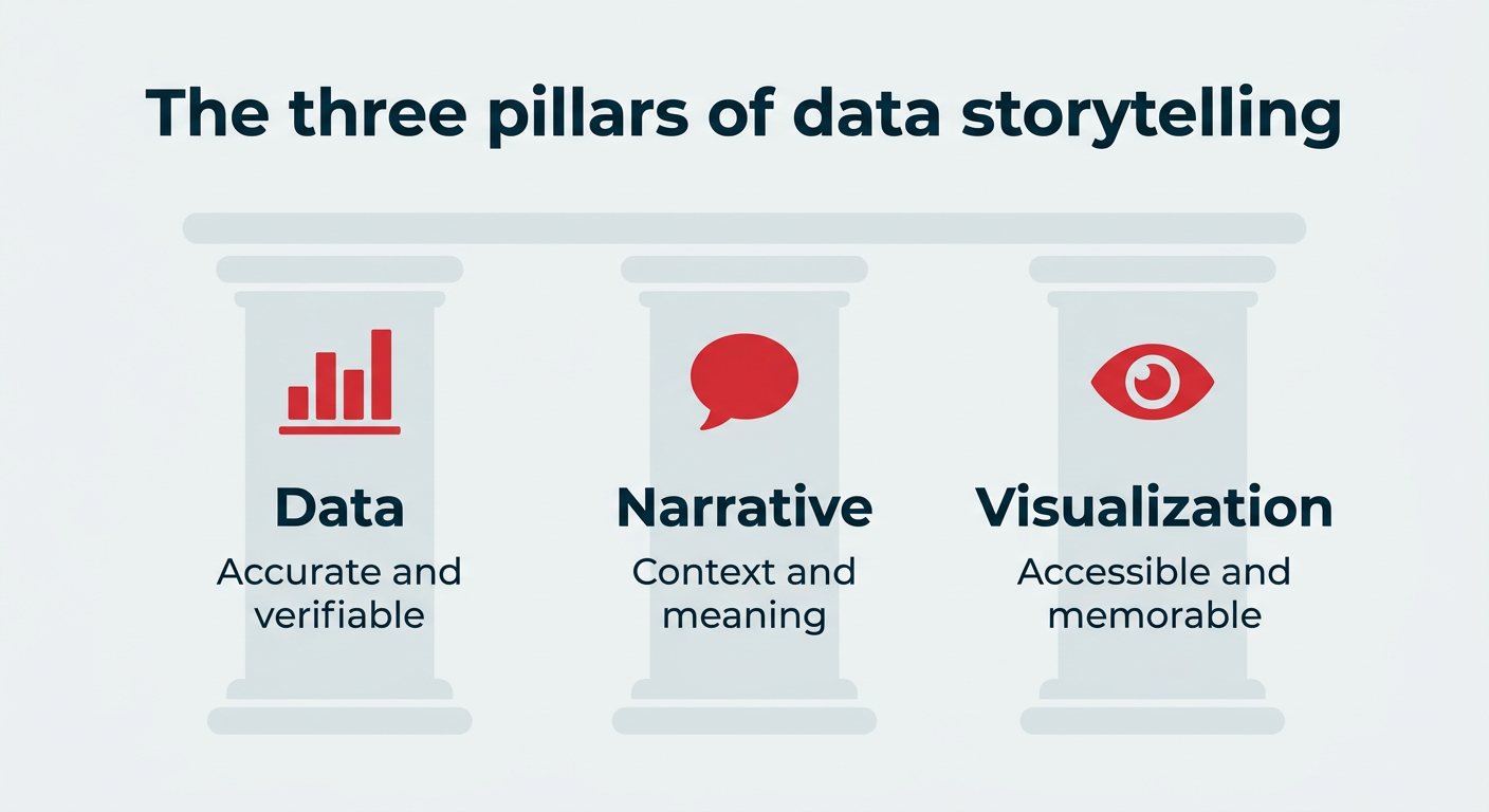The three pillars of data storytelling: data, narrative, and visualization
