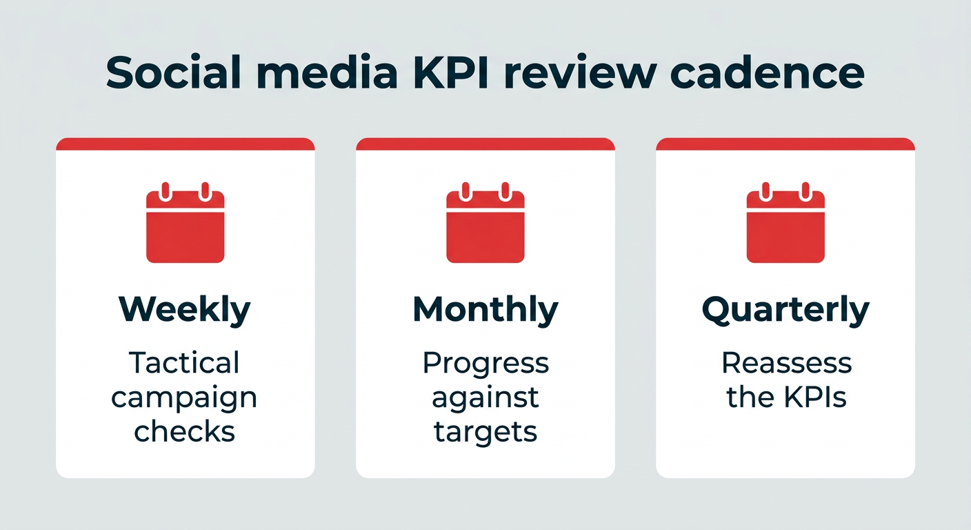 Social media KPI review cadence