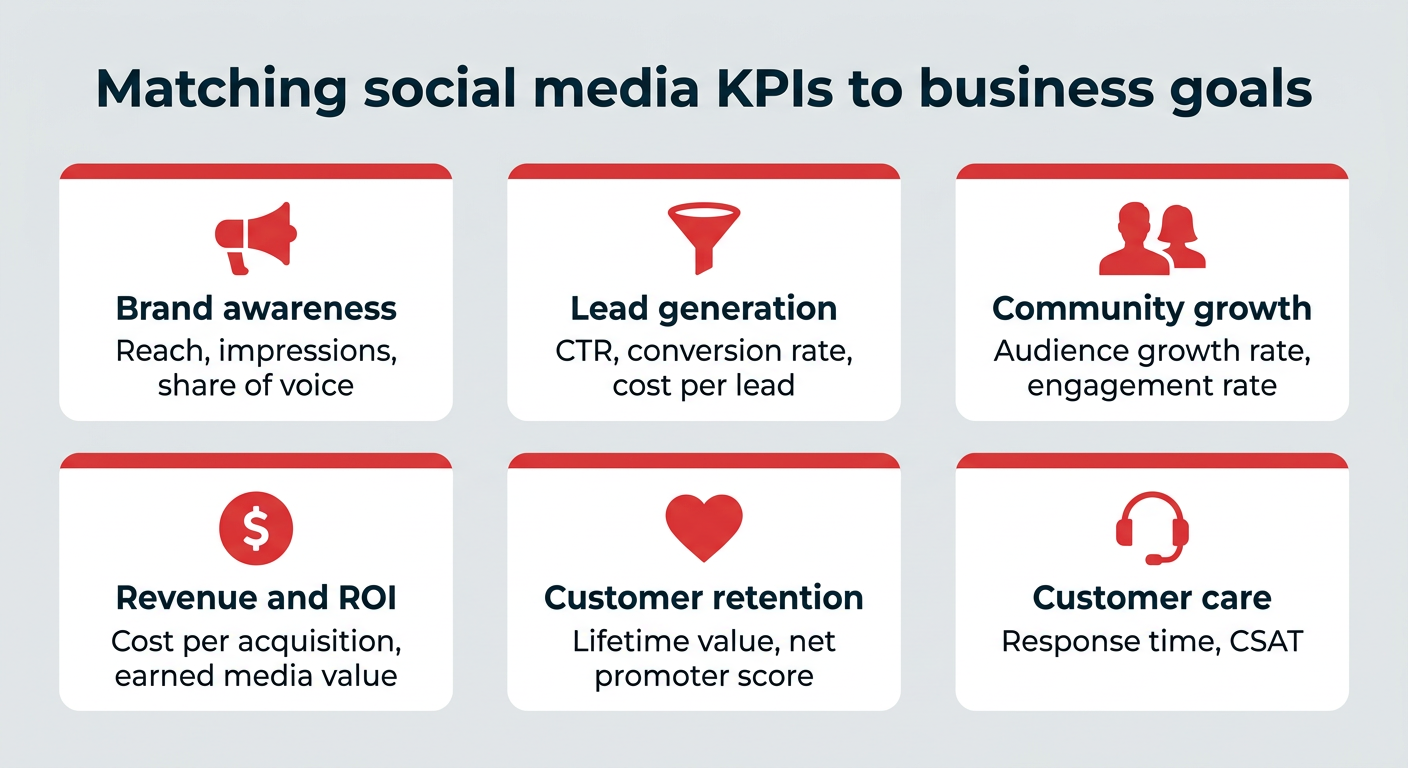 Matching social media KPIs to business goals