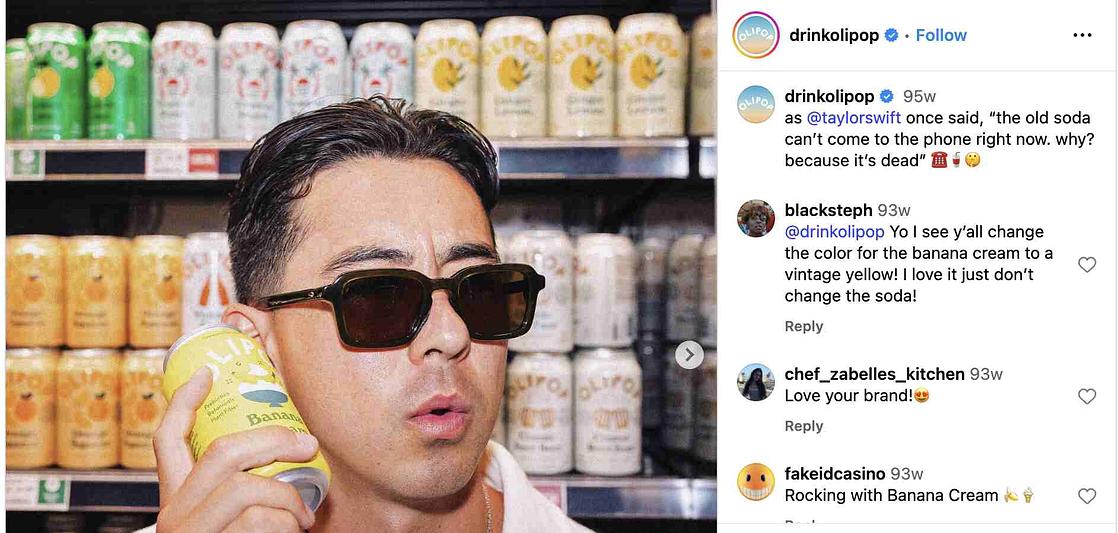 Olipop's soda is dead instagram campaign